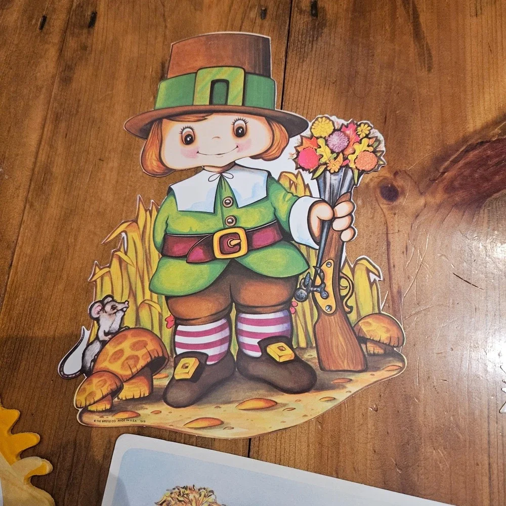 Vintage Beistle Harvest Thanksgiving Decorama 6 Pc Wall Decoration Set USA